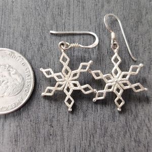 Sterling silver snow flake earrings